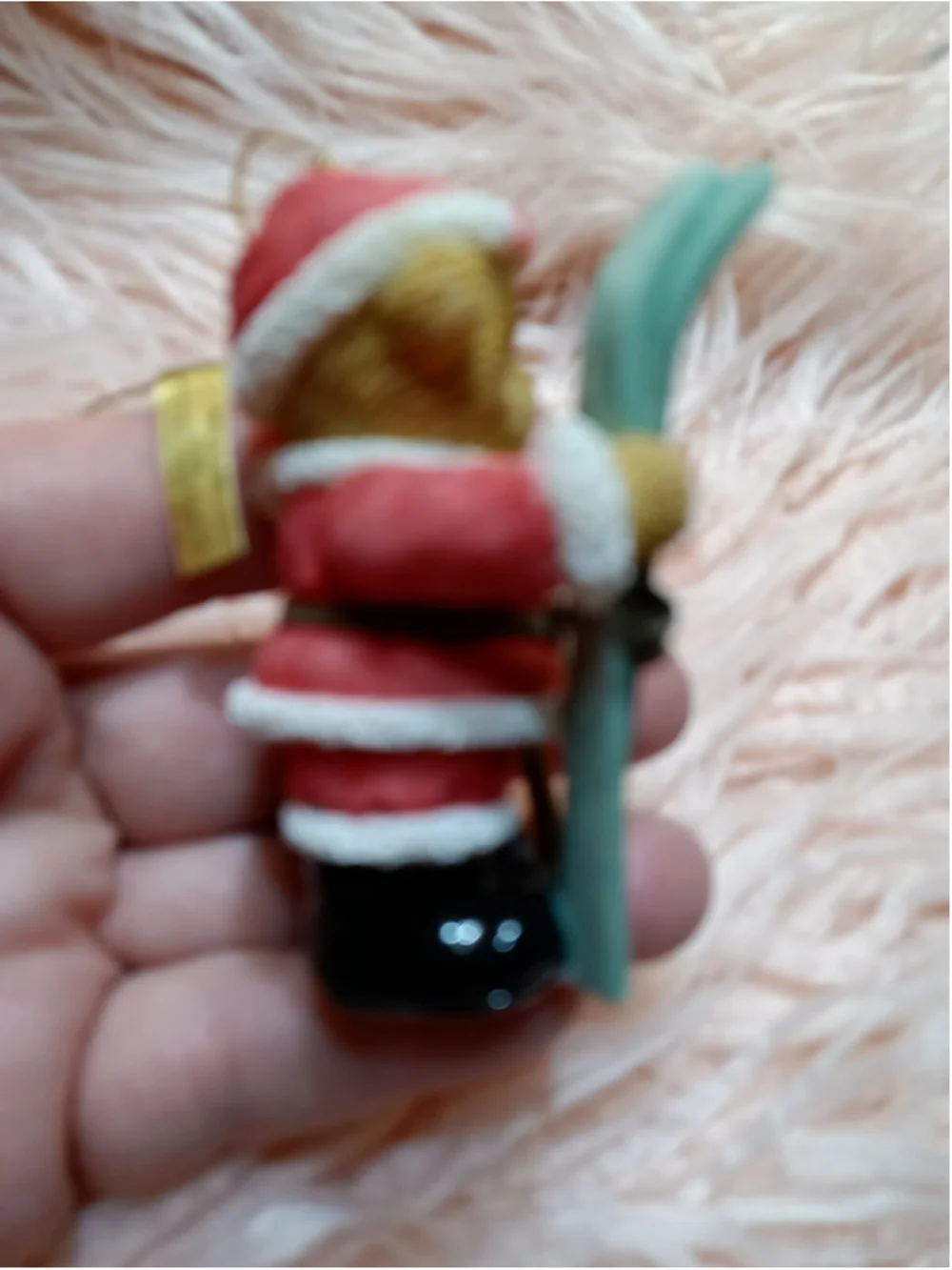 Cherished Teddies 2006 Bear w/Skis Hanging Christmas Ornament #4005155 Santa